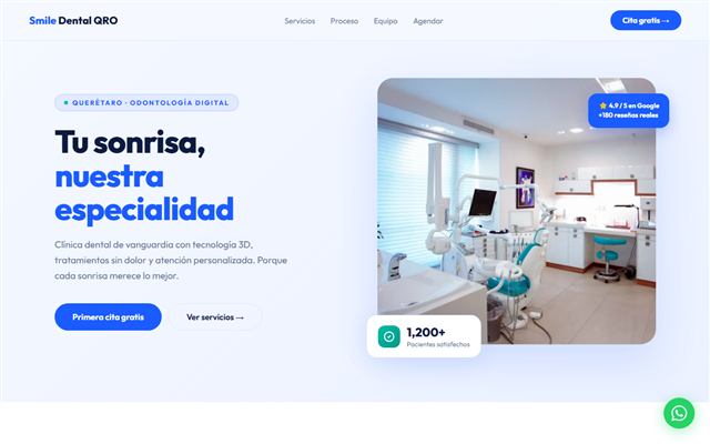 Página web para consultorio dental Smile Dental QRO, diseñada por Webs Labs en Querétaro