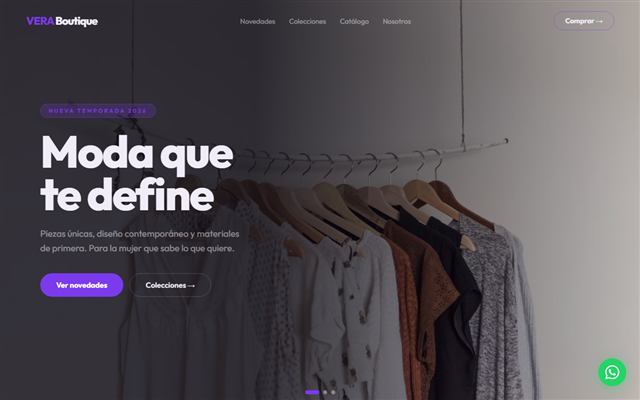 Página web para tienda de moda VERA Boutique, diseñada por Webs Labs en Querétaro